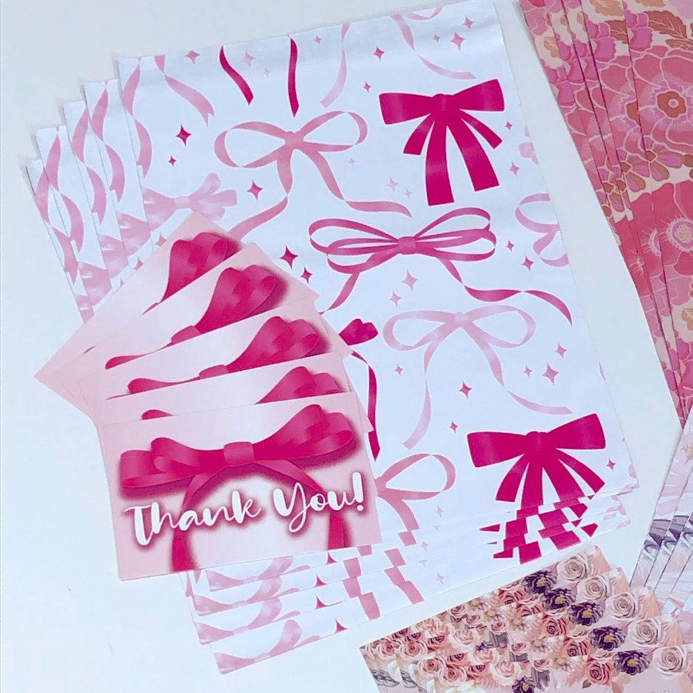 Poly Mailers with Matching Thank You Cards Shipping Bags - Picture 2 of 4